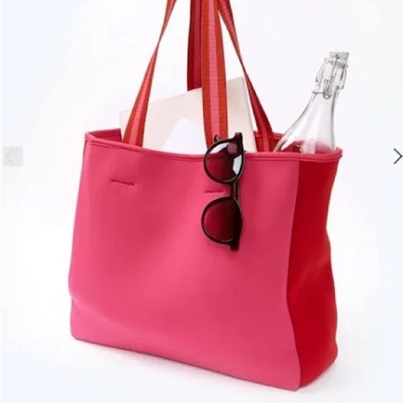 NWOT SummerSalt Beach Tote Pink Red - Picture 4 of 16